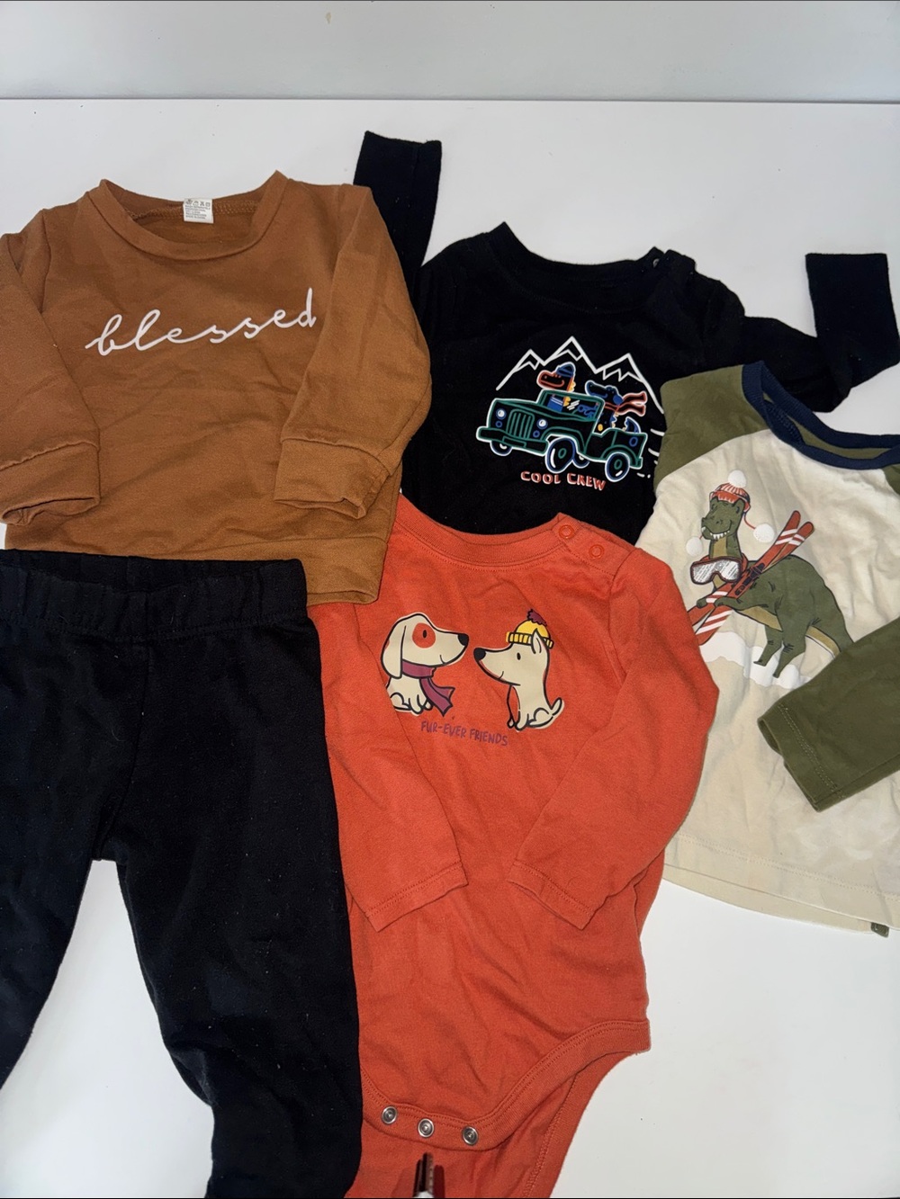 12 Month Long Sleeve Bundle - 4 Shirts, 1 Jogger Sweatpants